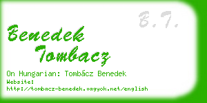 benedek tombacz business card